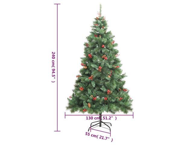 vidaXL Christmas Tree Artificial Hinged Christmas Tree with Cones and Berries