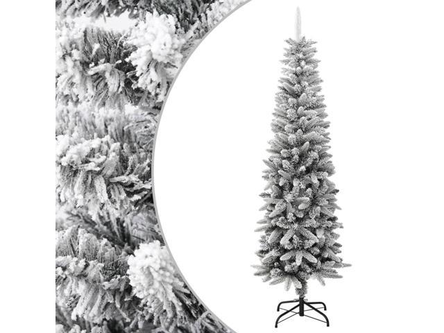 Photos - Other Jewellery VidaXL Christmas Tree Slim Artificial Xmas Tree with Flocked Snow PVC and 