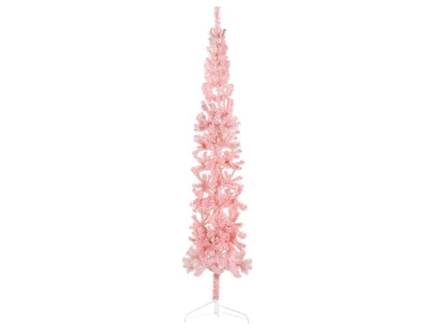 Photos - Other Jewellery VidaXL Christmas Tree Decor Slim Artificial Half Xmas Tree with Stand Pink 