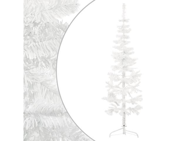Photos - Other Jewellery VidaXL Christmas Tree Decor Slim Artificial Half Xmas Tree with Stand Whit 