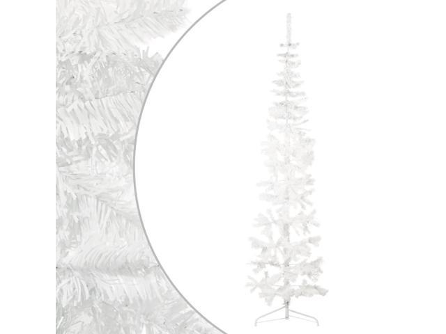 Photos - Other Jewellery VidaXL Christmas Tree Decor Slim Artificial Half Xmas Tree with Stand Whit 