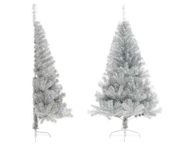 Photos - Other Jewellery VidaXL Christmas Tree Artificial Half-Circle Xmas Tree with Stand Silver P 