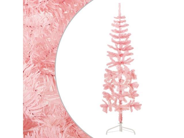 Photos - Other Jewellery VidaXL Christmas Tree Decor Slim Artificial Half Xmas Tree with Stand Pink 