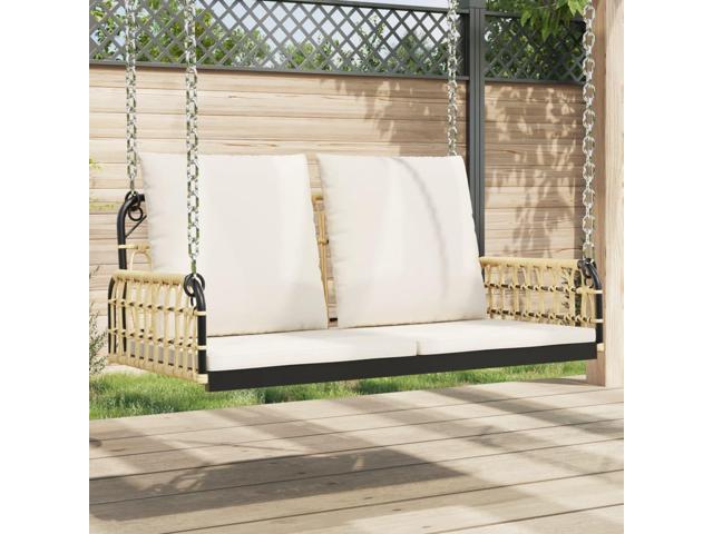 Photos - Garden Furniture VidaXL Swing Bench with Cushions Hammock Chair Outdoor Poly Rattan and Steel 4009298 