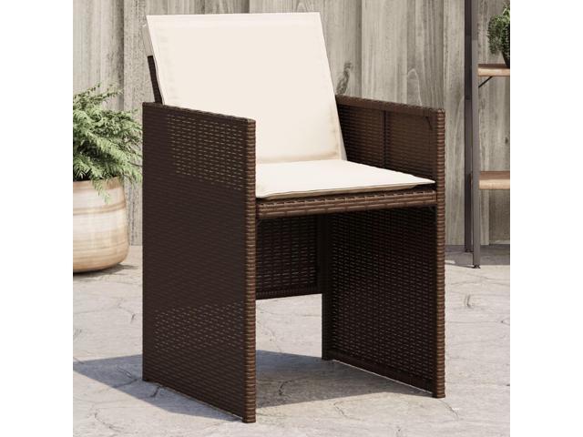 Photos - Garden Furniture VidaXL Patio Chairs with Cushions Outdoor Furniture 4 Pcs Brown Poly Rattan 4007438 