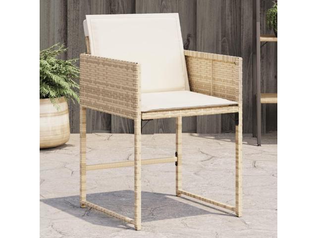 Photos - Garden Furniture VidaXL Patio Chairs with Cushions Outdoor Furniture 4 Pcs Beige Poly Rattan 4007479 