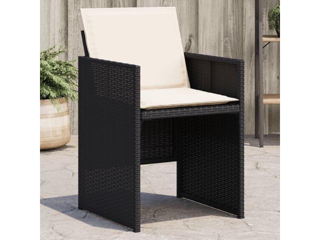 Photos - Garden Furniture VidaXL Patio Chairs with Cushions Outdoor Furniture 4 Pcs Black Poly Rattan 4007435 