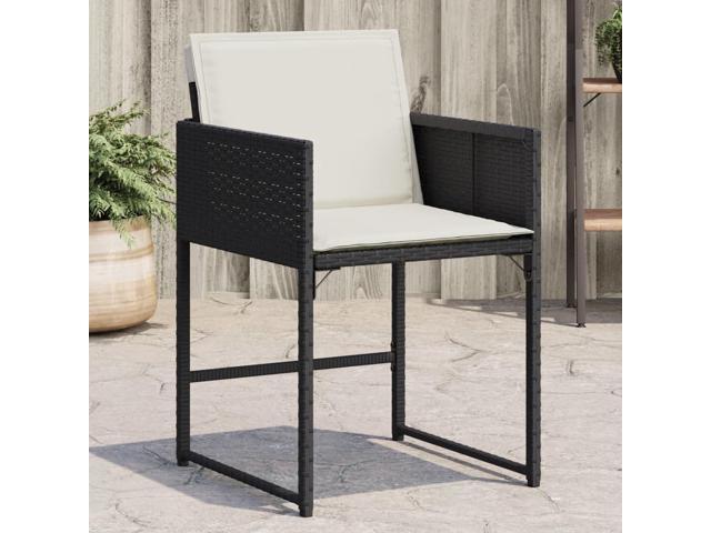 Photos - Garden Furniture VidaXL Patio Chairs with Cushions Outdoor Furniture 4 Pcs Black Poly Rattan 4007475 