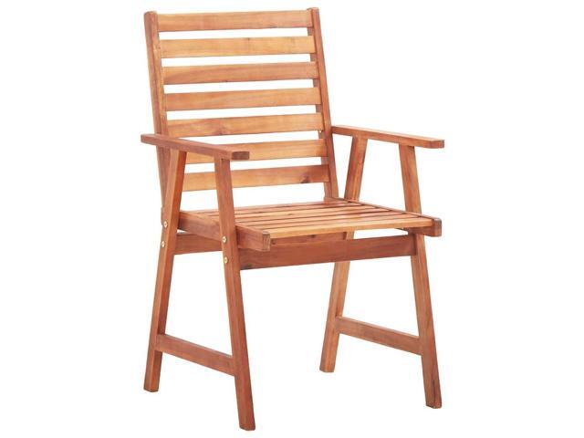 vidaXL Patio Dining Chairs 2 Pcs Outdoor Chair with Cushions Solid Wood Acacia