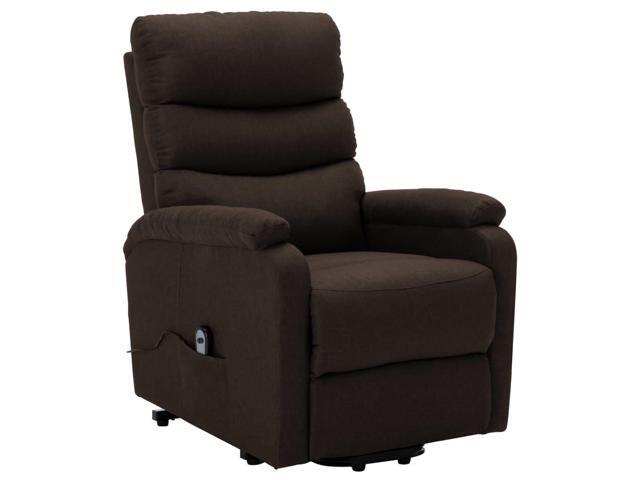 vidaXL Stand Up Chair Dark Brown 100% Polyester, Wood, Metal Standard