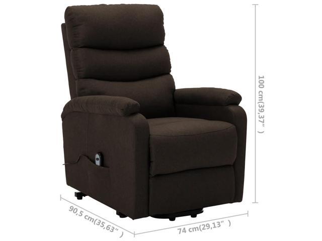 vidaXL Stand Up Chair Dark Brown 100% Polyester, Wood, Metal Standard