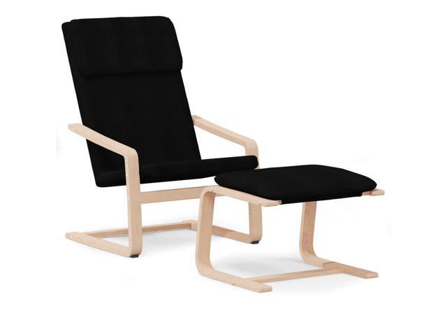 vidaXL Relaxing Chair With Footstool Black