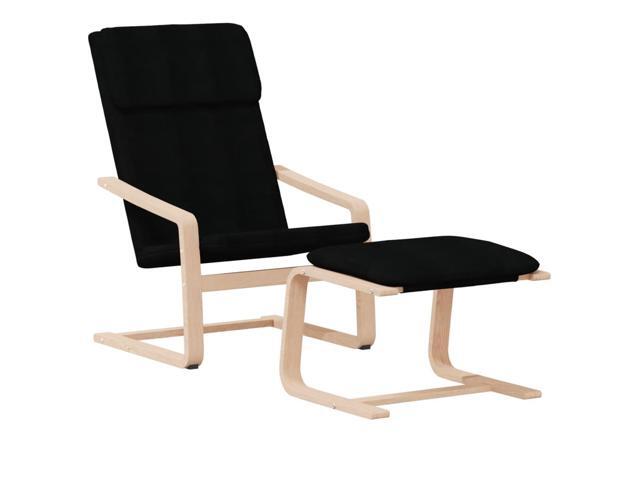 vidaXL Relaxing Chair With Footstool Black