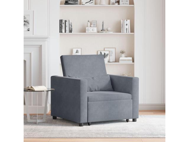 vidaXL Convertible Armchair Dark Gray Fabric 35.4 x 65.0 x 34.3 in