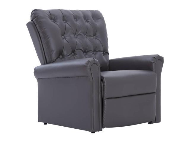 vidaXL Reclining Chair Gray Faux Leather Medium Reclining Chair
