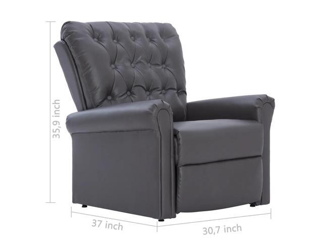 vidaXL Reclining Chair Gray Faux Leather Medium Reclining Chair