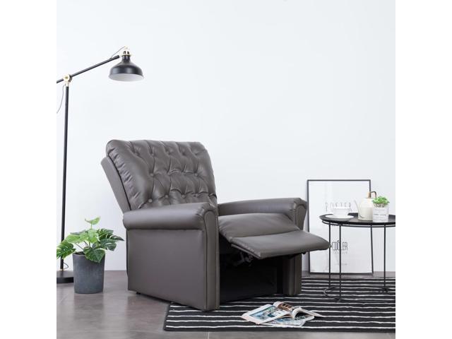 vidaXL Reclining Chair Gray Faux Leather Medium Reclining Chair