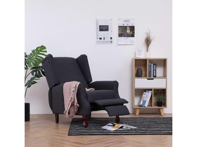 vidaXL Armchairs Dark gray Polyester, Wooden frame Medium