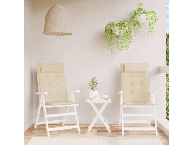 vidaXL Chair Cushion 2 Pcs Backrest Pillow Outdoor Seat Pad Beige Oxford Fabric
