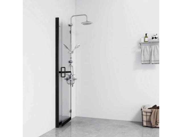 vidaXL Foldable Walk-in Shower Wall Enclosure Transparent ESG Glass 39.4'x74.8'