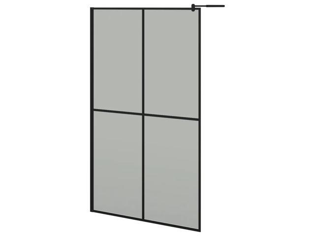 vidaXL Walk-in Shower Wall with Shelf Black 46.5'x74.8' ESG Glass & Aluminum