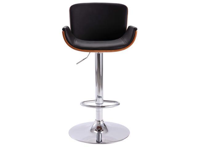 vidaXL Bar Stool Counter Chair with Footrest for Dining Room Black Faux Leather