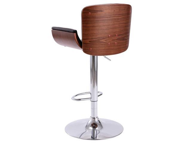 vidaXL Bar Stool Counter Chair with Footrest for Dining Room Black Faux Leather