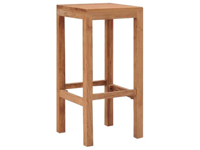 vidaXL Bar Stool Set of 4 Natural Wood Solid Teak Wood Durable