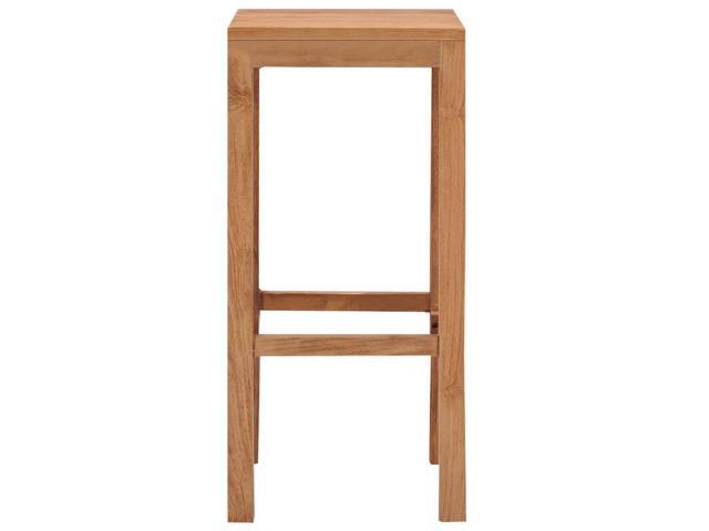 vidaXL Bar Stool Set of 4 Natural Wood Solid Teak Wood Durable