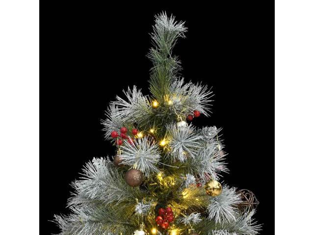 vidaXL Artificial Hinged Christmas Tree 150 LEDs & Ball Set Holiday Decoration