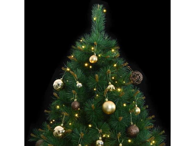 vidaXL Artificial Hinged Christmas Tree 150 LEDs and Ball Set Xmas Decoration