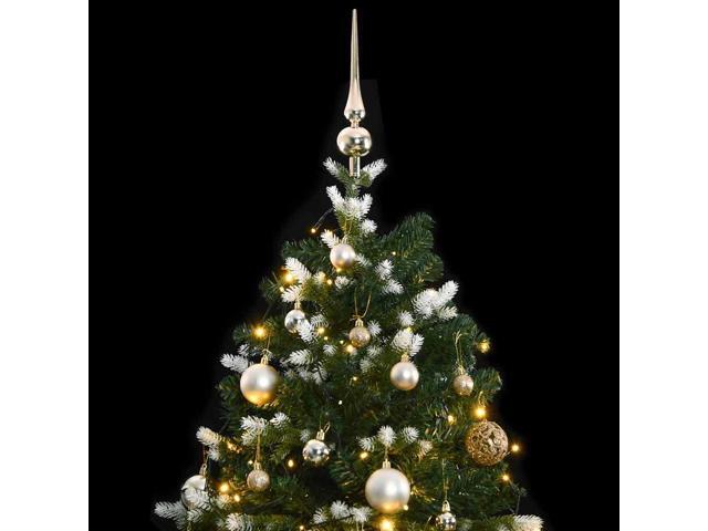 vidaXL Artificial Hinged Christmas Tree 150 LEDs and Ball Set Xmas Decoration