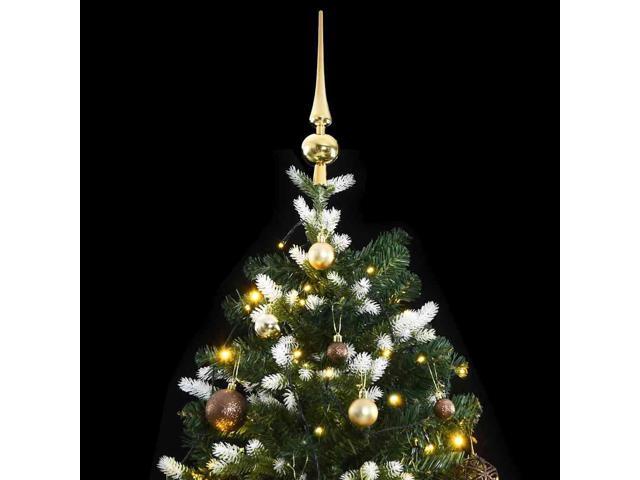 vidaXL Artificial Hinged Christmas Tree 300 LEDs and Ball Set Xmas Decoration