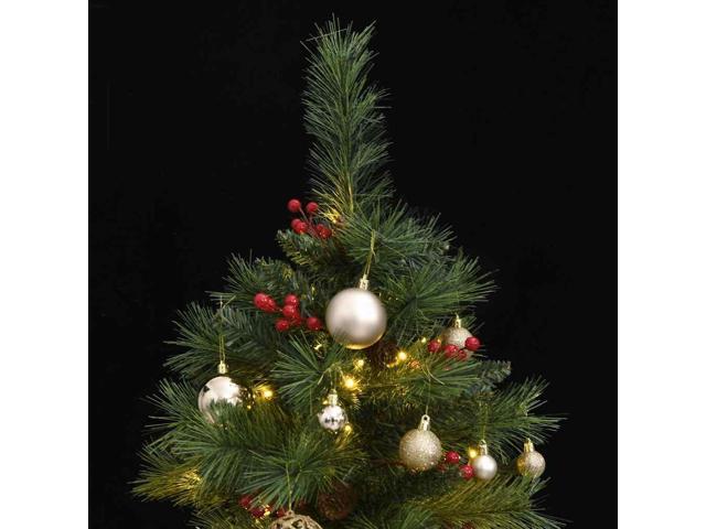 vidaXL Artificial Hinged Christmas Tree 150 LEDs and Ball Set Xmas Decoration