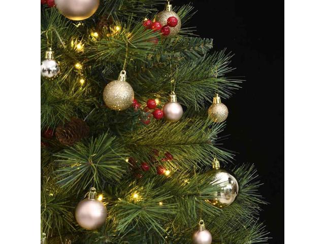 vidaXL Artificial Hinged Christmas Tree 150 LEDs and Ball Set Xmas Decoration
