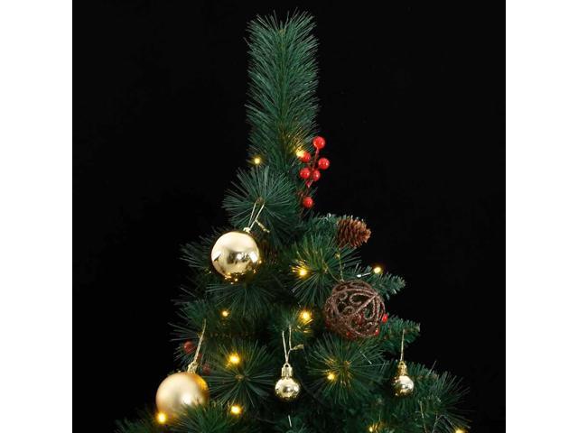 vidaXL Artificial Hinged Christmas Tree 300 LEDs and Ball Set Xmas Decoration