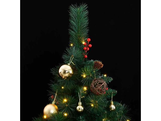vidaXL Artificial Hinged Christmas Tree 300 LEDs and Ball Set Xmas Decoration