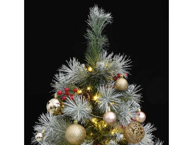 vidaXL Artificial Hinged Christmas Tree 150 LEDs and Ball Set Xmas Decoration