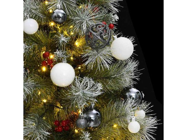 vidaXL Artificial Hinged Christmas Tree 150 LEDs and Ball Set Xmas Decoration
