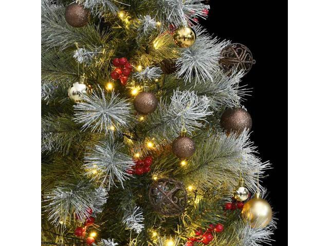 vidaXL Artificial Hinged Christmas Tree 150 LEDs and Ball Set Xmas Decoration