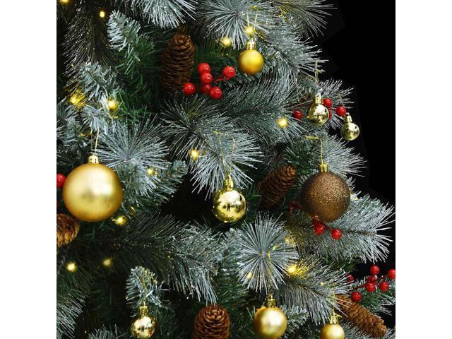 vidaXL Artificial Hinged Christmas Tree 300 LEDs and Ball Set Xmas Decoration