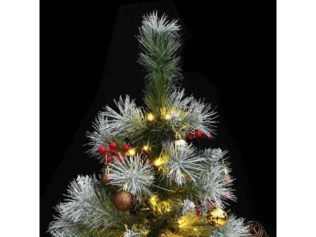 vidaXL Artificial Hinged Christmas Tree 300 LEDs and Ball Set Xmas Decoration