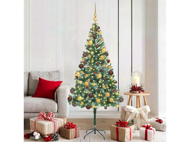 vidaXL Artificial Christmas Tree with Stand Green 70.9' PVC and Steel