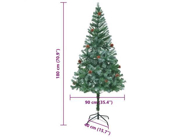 vidaXL Artificial Christmas Tree with Stand Green 70.9' PVC and Steel