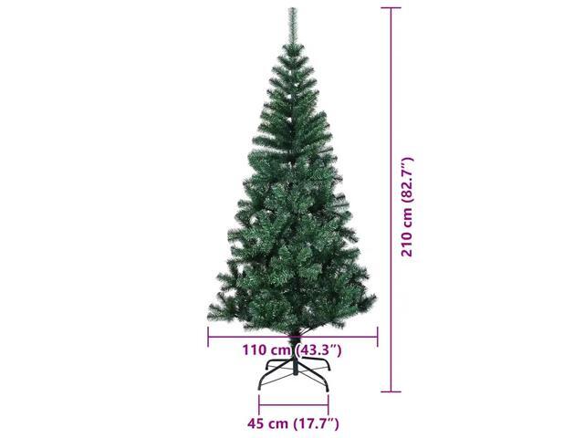 vidaXL Artificial Pre-lit Christmas Tree Green 82.7' PVC and Metal