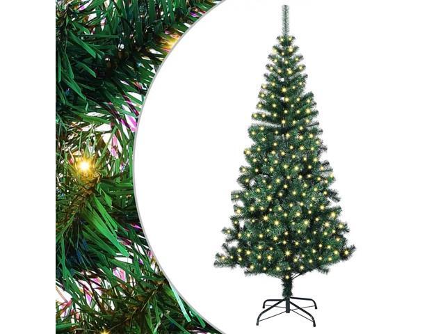 vidaXL Artificial Pre-lit Christmas Tree Green 82.7' PVC and Metal