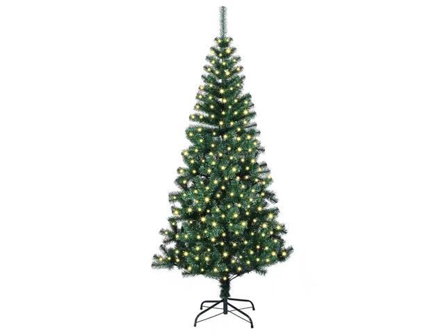 vidaXL Artificial Pre-lit Christmas Tree Green 82.7' PVC and Metal