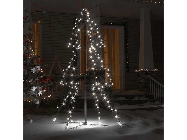vidaXL Christmas Cone Tree Artificial Xmas Tree with LEDs Christmas Lighting