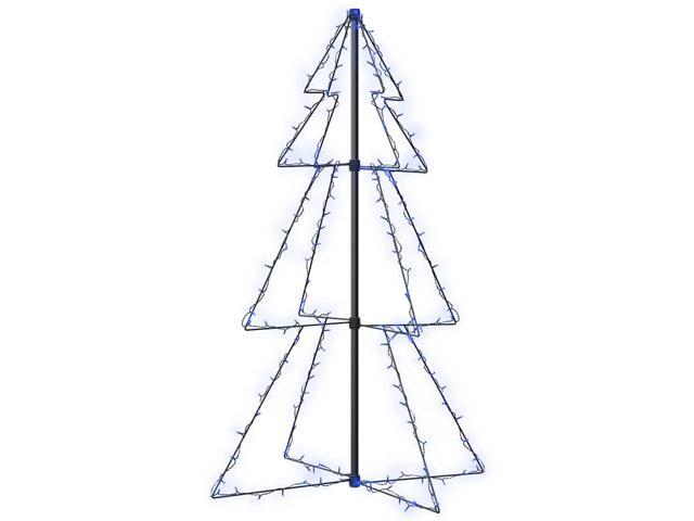vidaXL Christmas Cone Tree Artificial Xmas Tree with LEDs Christmas Lighting