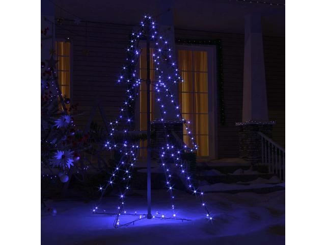 vidaXL Christmas Cone Tree Artificial Xmas Tree with LEDs Christmas Lighting